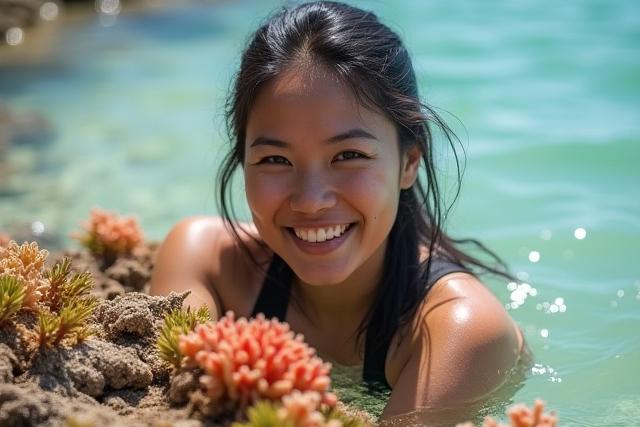 Larawan ng isang marine biologist na nakikibahagi sa paglilinis ng baybayin